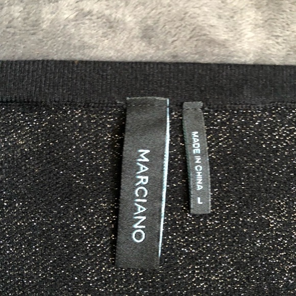 𝅺MARCIANO black with silver sparkly straight‎ stretchy skirt size large #s1106 - Picture 4 of 7